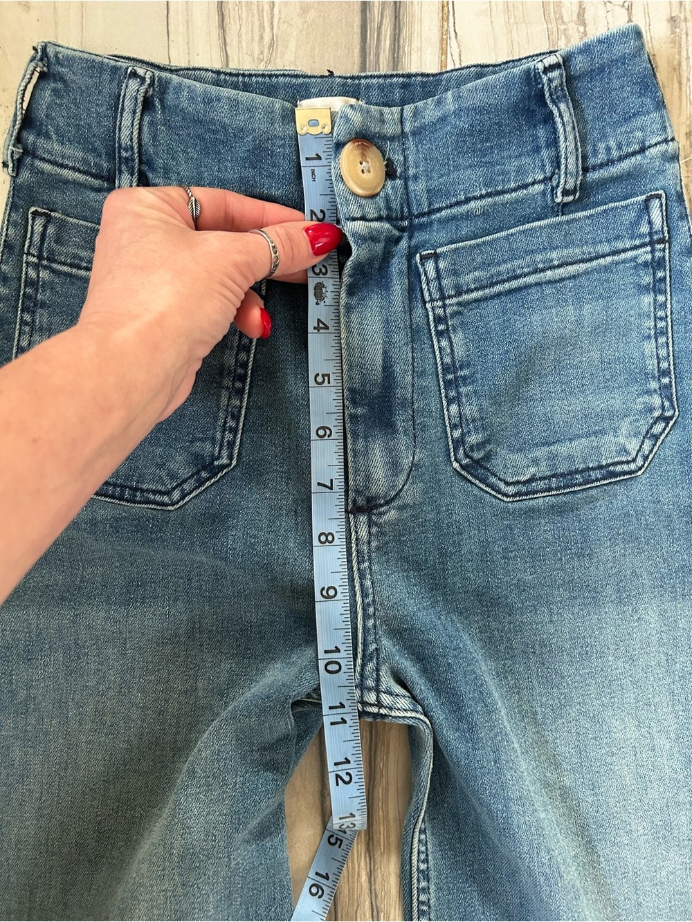 NWT Maeve Anthropologie The Colette High Rise Wide Legs Stretch Jeans Size 23T - Picture 14 of 15